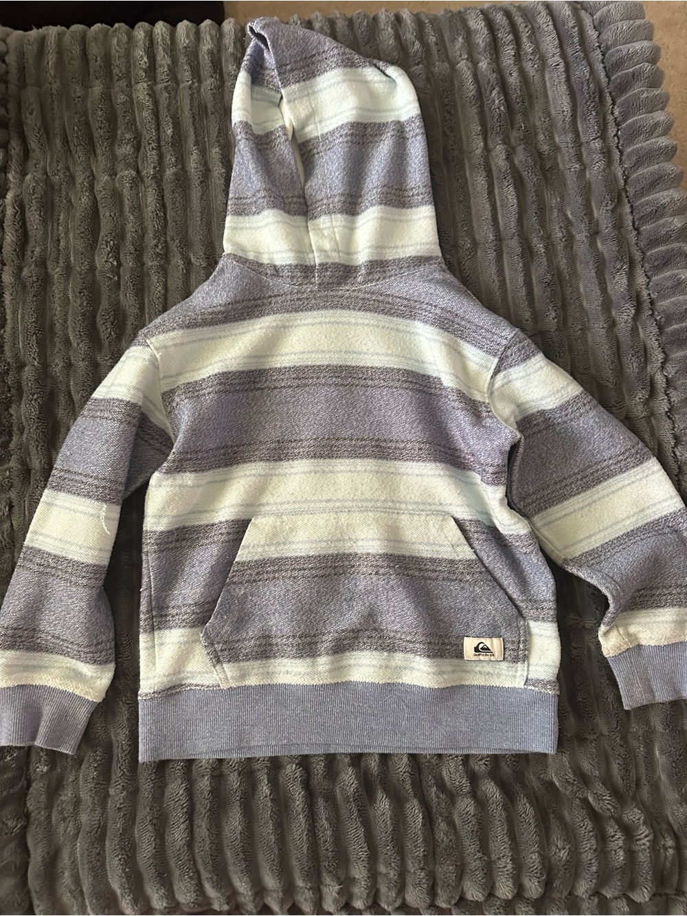 Quiksilver Hooded Pullover in Gray and Cream Stripes